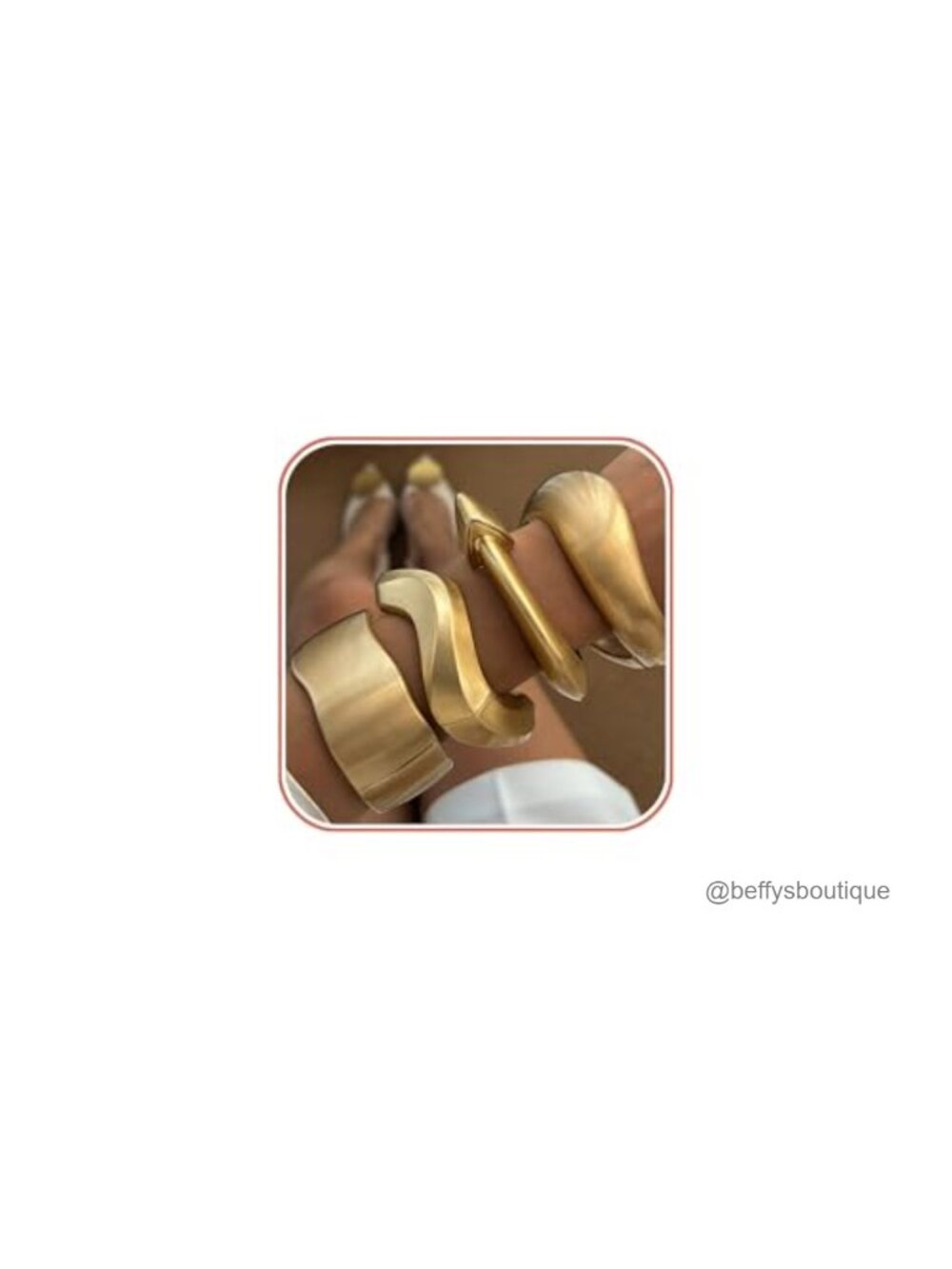 Chunky Gold Tone Cuff Bracelets Geometric Bangle Set Hinged Statement Jewelry